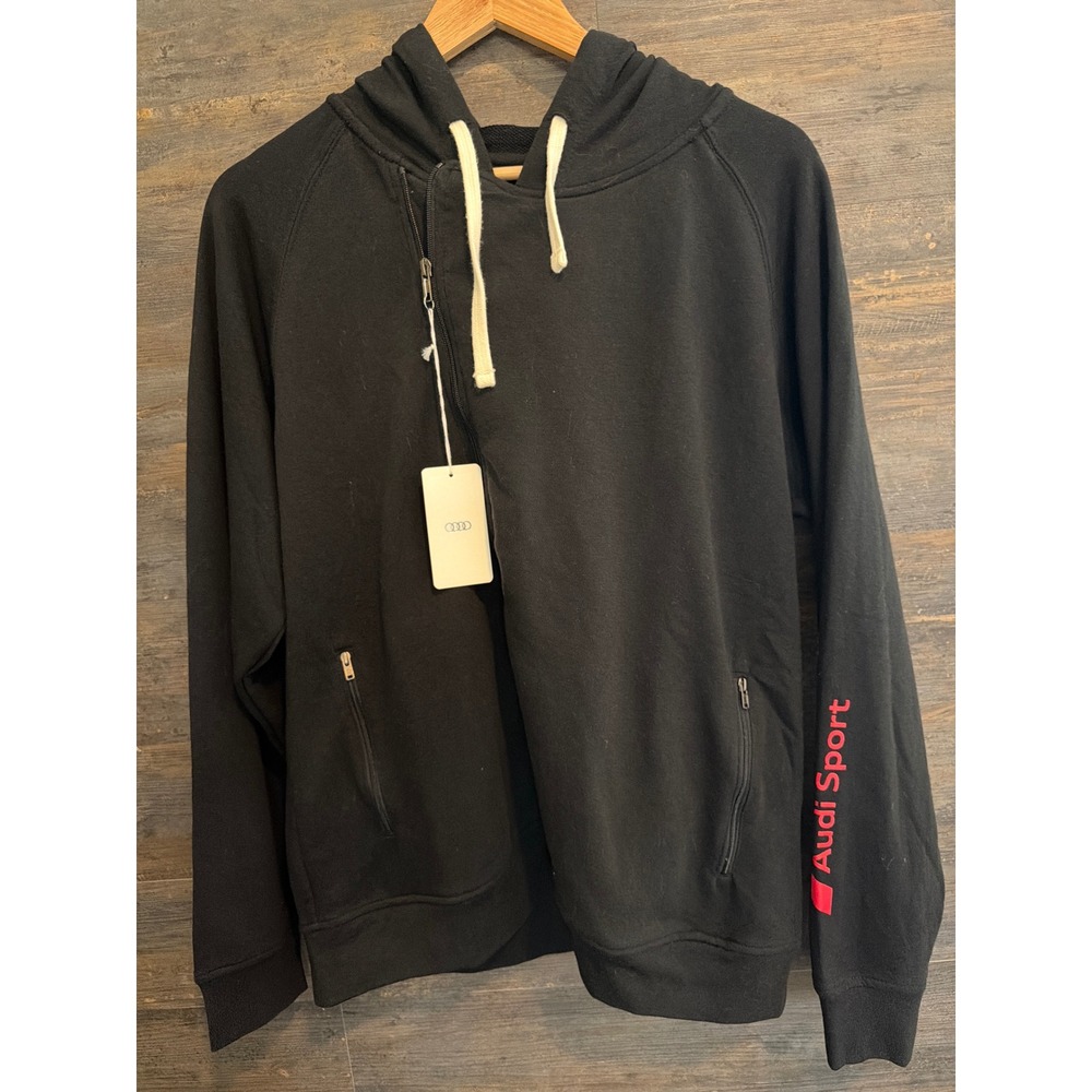 Audi Sport Vantage Black Asymmetrical Zip Hoodie Womens XL ACM2987-BLK-XL NEW